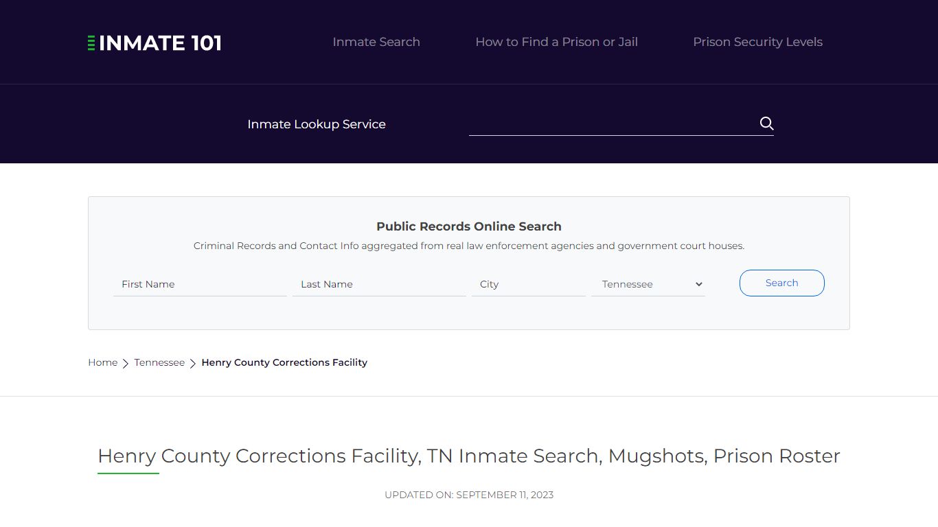 Henry County Corrections Facility, TN Inmate Search, Mugshots, Prison ...